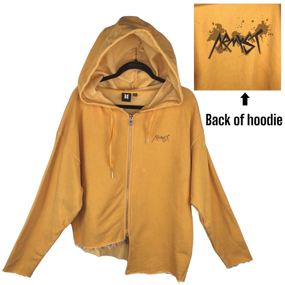 ARMYst Zip-Up Hoody by Jungkook BTS Mustard Guk Yellow ARTIST OFFICIAL MERCH